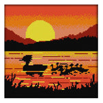 Sunset Duck DIY Canvas Painting Handmade Cross Stitch Needlework Set (D610)