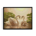 Animal Cross Stitch Embroidery 14CT Stamped Needlework  Two Swan D656