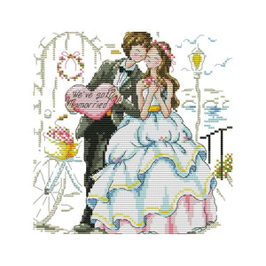 Wedding 14CT Stamped Cross Stitch Kit Needlework Embroidery  K670 Happy