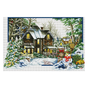 Ecological Cotton Cross Stitch DIY Winter 11CT Stamped Needlework  0285