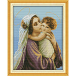 14CT Stamped Virgin and Child DIY Cross Stitch Canvas Needlework  R266 2