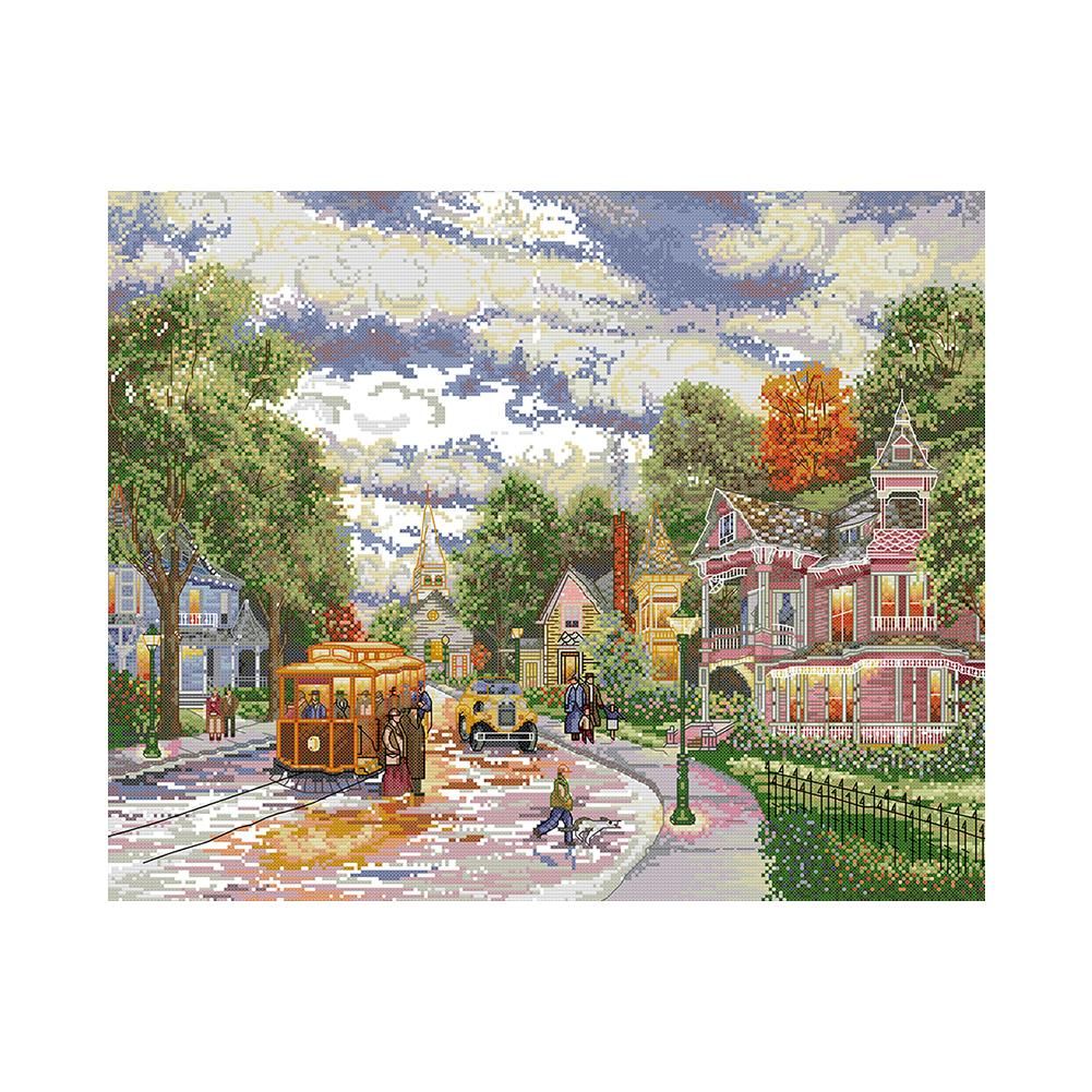 Scenery Cross Stitch Embroidery DIY Needlework 14CT Stamped  FA021 Evening