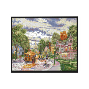 Scenery Cross Stitch Embroidery DIY Needlework 14CT Stamped  FA021 Evening