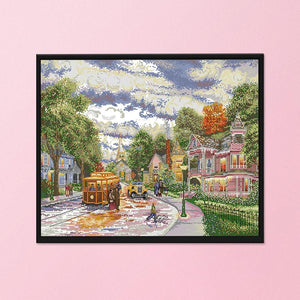 Scenery Cross Stitch Embroidery DIY Needlework 14CT Stamped  FA021 Evening