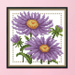 12 Month Flower Cross Stitch Printed Canvas DIY Needlework  September H431