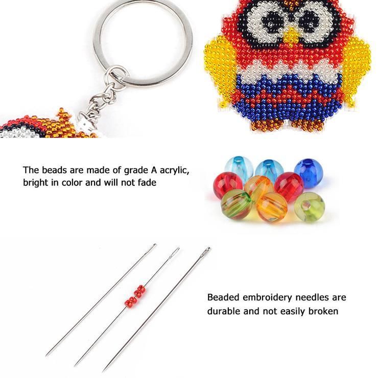 Bead Embroidery Keychain - Love Lock