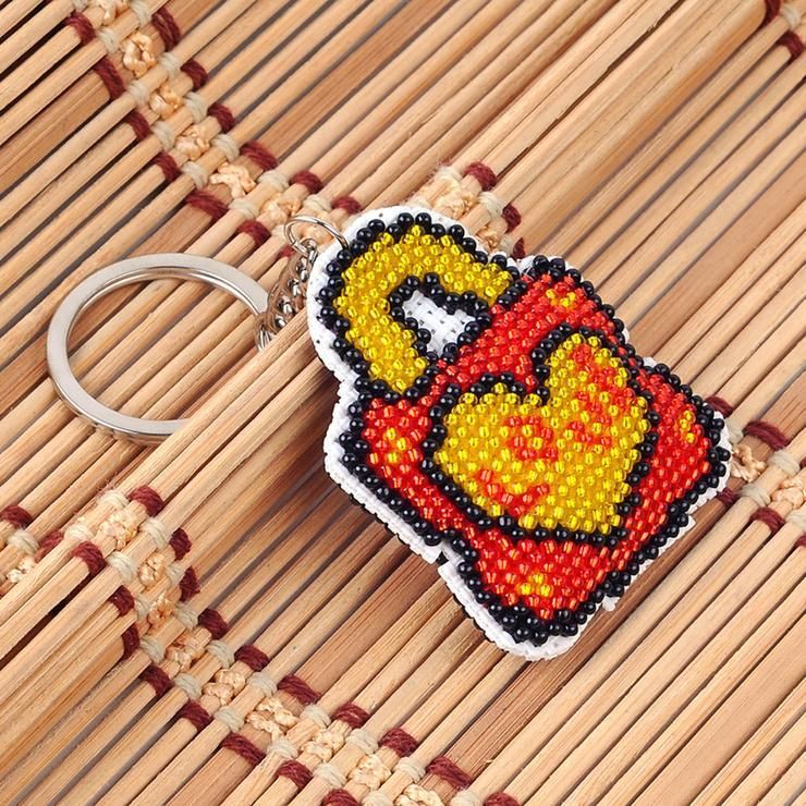 Bead Embroidery Keychain - Love Lock