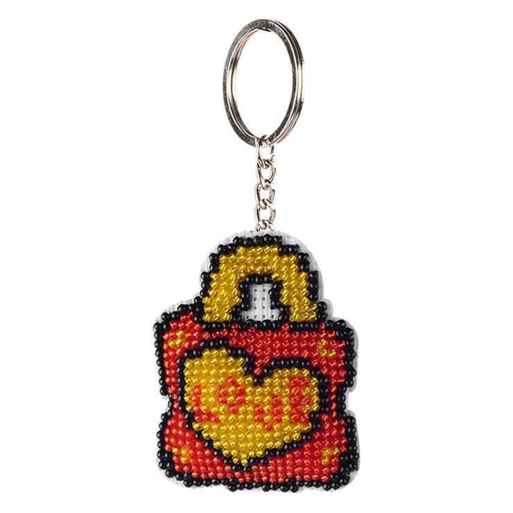 Bead Embroidery Keychain - Love Lock