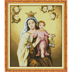 14CT Stamped Virgin and Child DIY Cross Stitch Canvas Needlework  R266 1