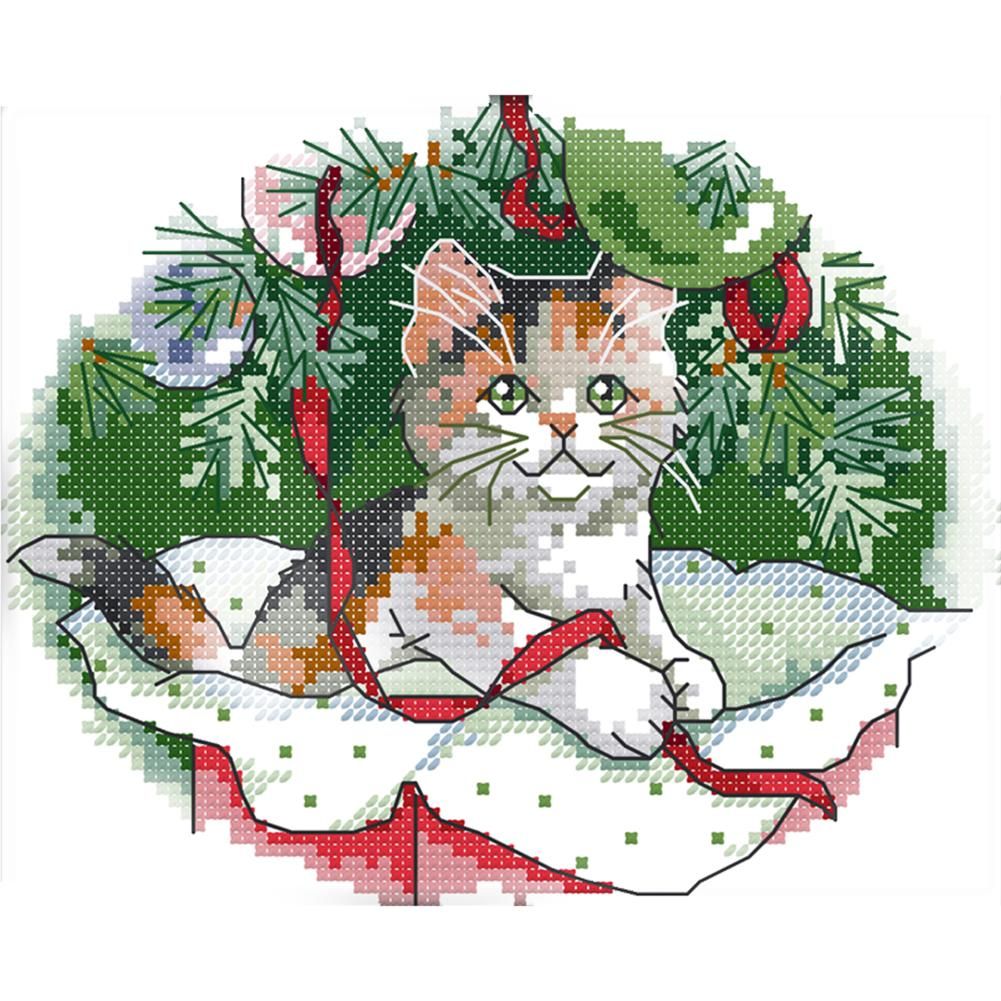 Christmas Animal Ecological Cotton Thread Picture Cross Stitch Kits (D867)