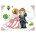 Wedding Day Cross Stitch 11CT Stamped Printed Canvas DIY Embroidery  1035