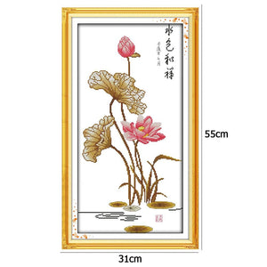 Flowers Cross Stitch 14CT2 DMC Ecological Cotton Thread Embroidery (H594)