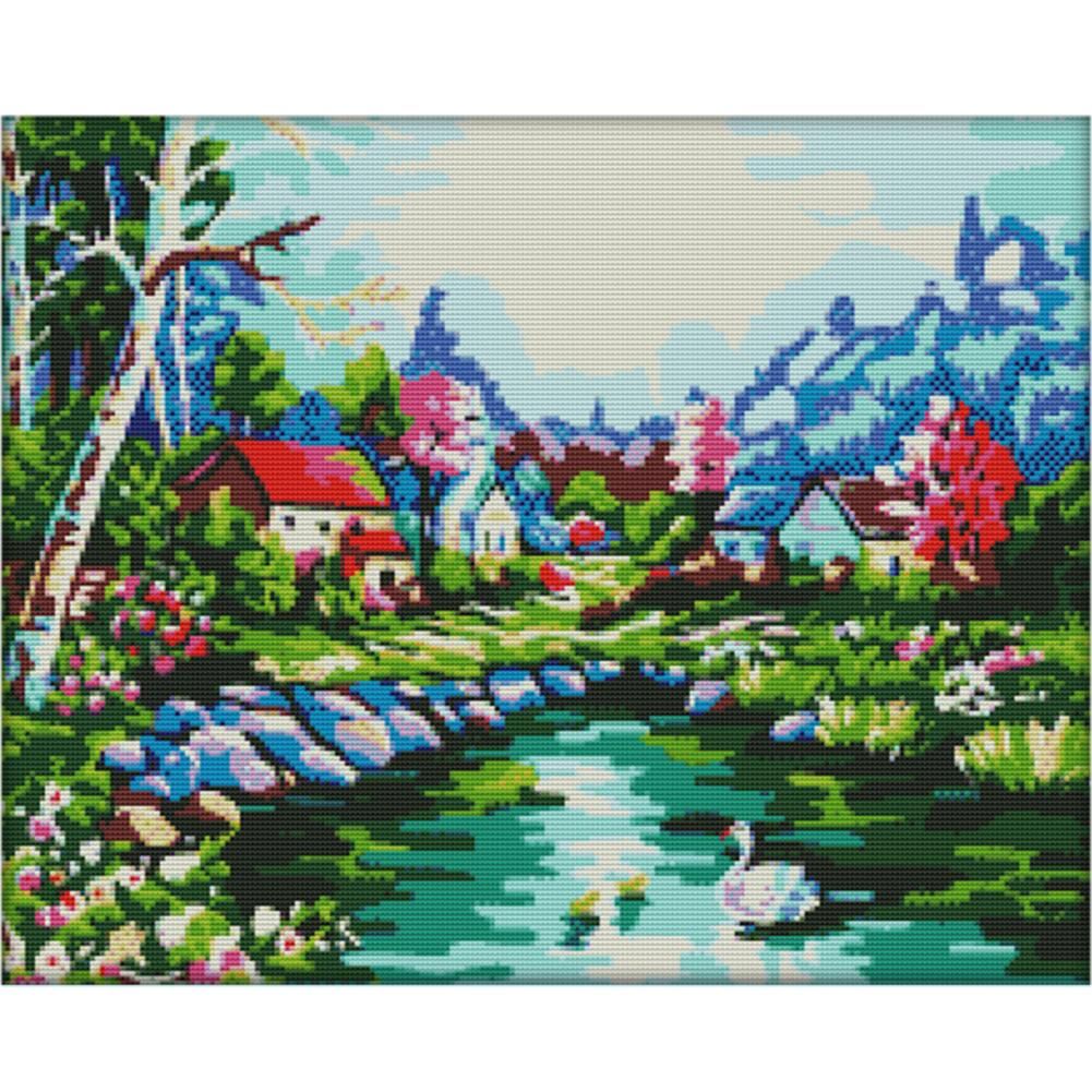 Swan Lake Ecological Cotton Cross Stitch 14CT DIY Embroidery Kits (F697)