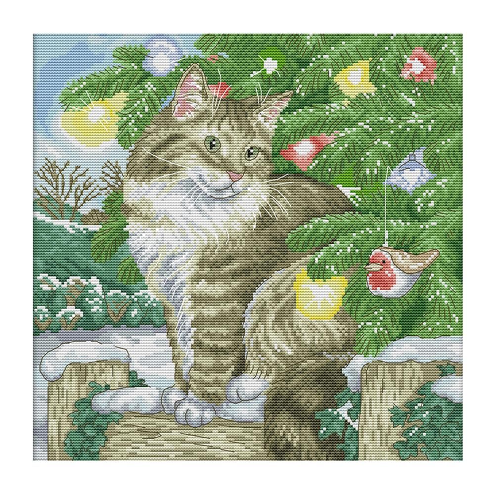 Christmas Animal Ecological Cotton Thread Picture Cross Stitch Kits (D345)