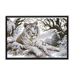 14CT Stamped Cross Stitch Kit Animal Tiger Embroidery Craft  DA335 Tiger