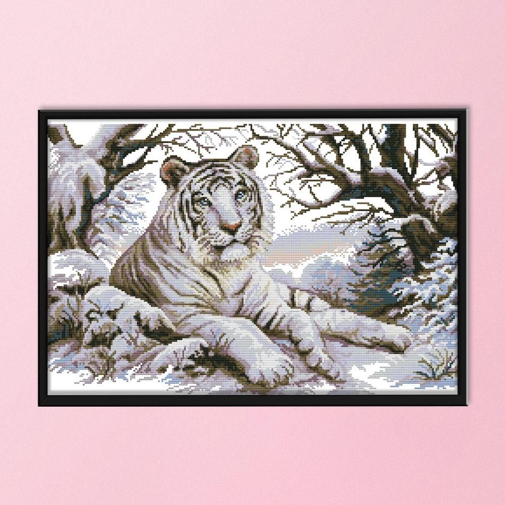 14CT Stamped Cross Stitch Kit Animal Tiger Embroidery Craft  DA335 Tiger