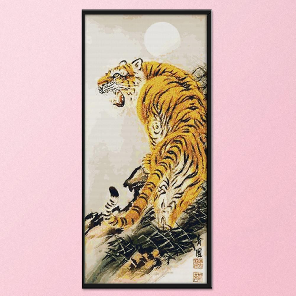 Cross Stitch Embroidery Kits 14CT Stamped Handwork  D211 2  Mountain Tiger