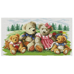 11CT Stamped Cross Stitch Kits DIY Happy Family Needlework Decor  0138