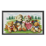 11CT Stamped Cross Stitch Kits DIY Happy Family Needlework Decor  0138