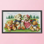 11CT Stamped Cross Stitch Kits DIY Happy Family Needlework Decor  0138