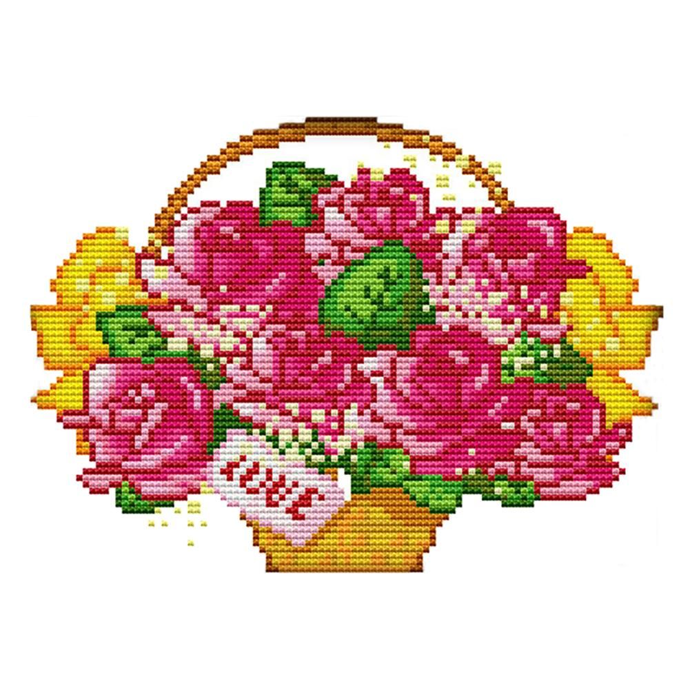 Flowers Cross Stitch 14CT2 DMC Ecological Cotton Thread Embroidery (H597)