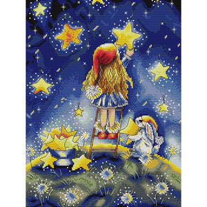 Character Ecological Cotton Thread Cross Stitch Kit 14CT2 Canvas (RA347)