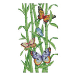 Stamped Cross Stitch Butterflies Bamboo 2 Strand 14CT Embroidery  DA046