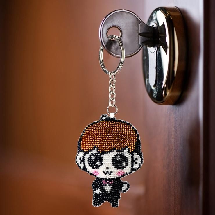 Bead Embroidery Keychain - Boy