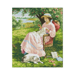 Canvas Kit Needlework DIY Cross Stitch 14CT Stamped Artwork  R455 Woman