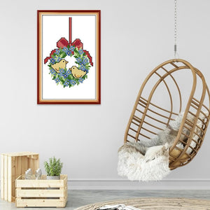 DIY Canvas Cross Stitch Kit Needlework Embroidery Art (C998 Xmas Wreath)