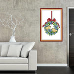 DIY Canvas Cross Stitch Kit Needlework Embroidery Art (C998 Xmas Wreath)