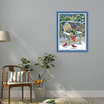 Christmas Snow View Cross Stitch 14CT Canvas Count Print Needlework (F423)