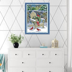 Christmas Snow View Cross Stitch 14CT Canvas Count Print Needlework (F423)