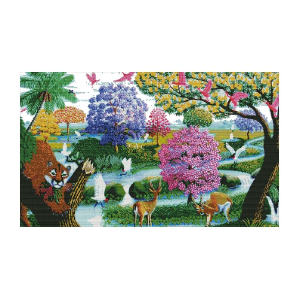 DIY Printed Cross Stitch 14CT Stamp Canvas Embroidery Kit  F507 Fairyland