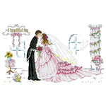 Wedding Day Cross Stitch 11CT Stamped Printed Canvas DIY Embroidery  1034