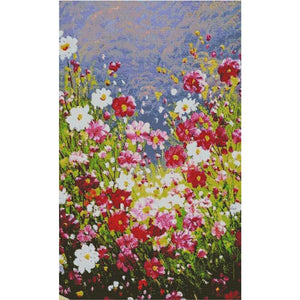 Garden Flowers 14CT Stamped Cross Stitch Cotton Embroidery 69x45cm  H807