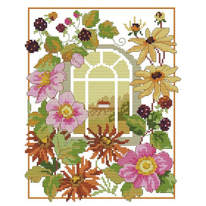 Four Seasons 14CT2 Cross Stitch Cotton Thread DIY Needlework Set (H838)