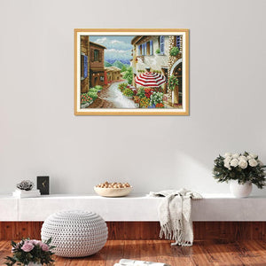 Street View Ecological Cotton Thread Cross Stitch DIY Embroidery Kit (F690)