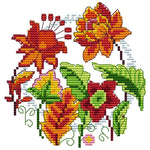 Flowers DIY Cotton Thread Cross Stitch Kit 14CT2 Canvas Needlework (H842)