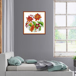 Flowers DIY Cotton Thread Cross Stitch Kit 14CT2 Canvas Needlework (H842)