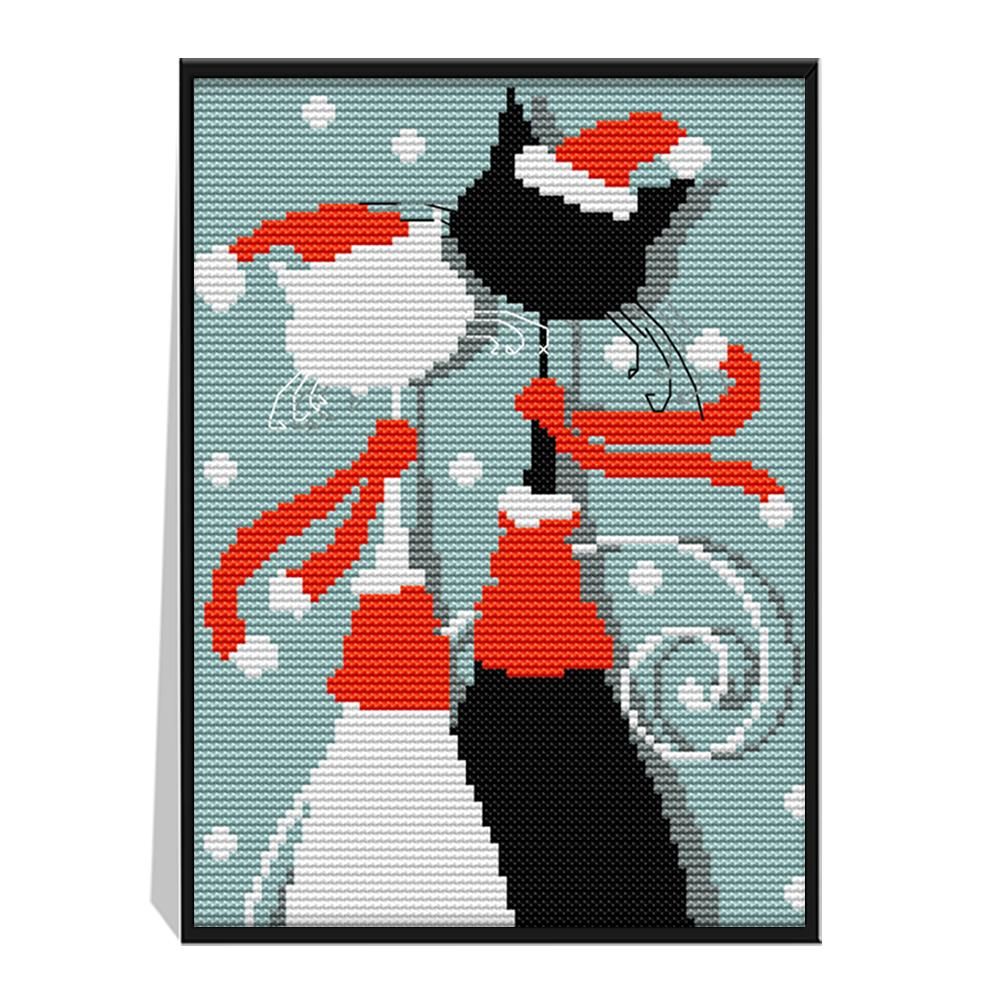 Christmas 4  Cross Stitch 14CT Stamped DIY Print Canvas Needlework  C247