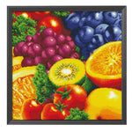 Fruit Harvest Stamped Cross Stitch 11CT Embroidery Set  Tomato Orange 0692