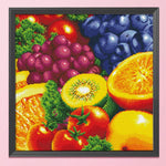 Fruit Harvest Stamped Cross Stitch 11CT Embroidery Set  Tomato Orange 0692