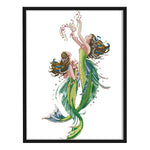 Fish Tail Girl Woman 14CT Stamped Fabric Cross Stitch Set  Girls R189 1