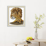 Lion DIY Cotton Thread Cross Stitch Painting Canvas Needlework Set (D447)