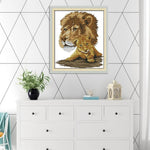 Lion DIY Cotton Thread Cross Stitch Painting Canvas Needlework Set (D447)