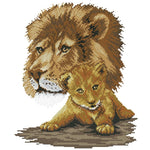 Lion DIY Cotton Thread Cross Stitch Painting Canvas Needlework Set (D447)