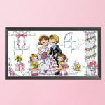 Cute Kids 3 Strand 11CT Stamped Cross Stitch DIY Kit  Sweet Wedding 0644