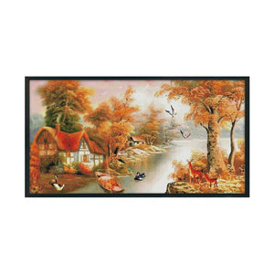 14CT Stamped DIY Cross Stitch Kit Embroidery Needlework  F425 Landscape 1