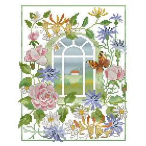 Four Seasons 14CT2 Cross Stitch Cotton Thread DIY Needlework Set (H836)